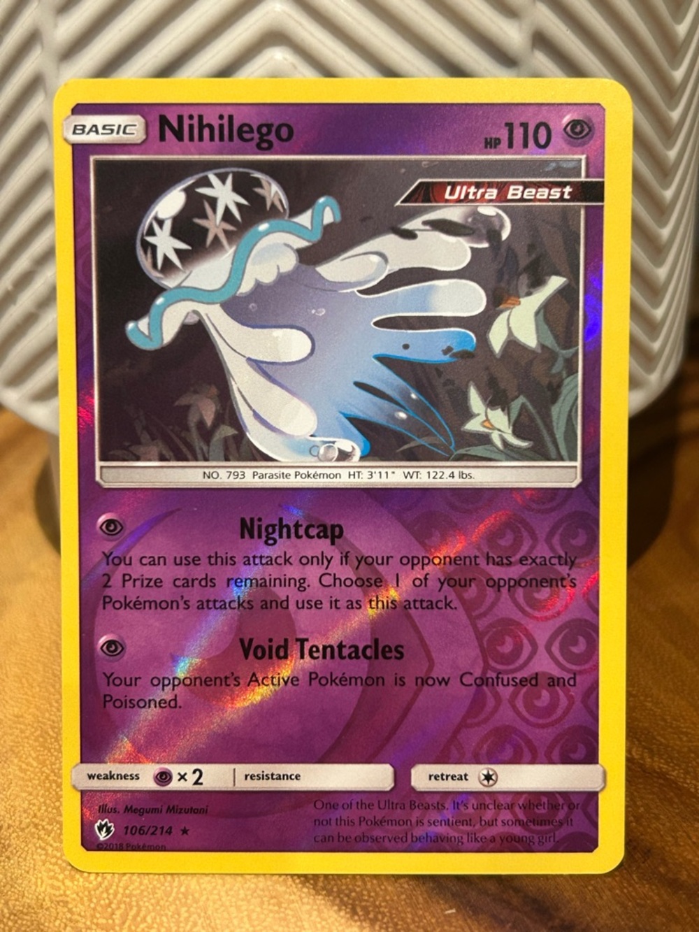 Pokemon Nihilego, 2018, Reverse Holo, Collectible, Fan Favorite